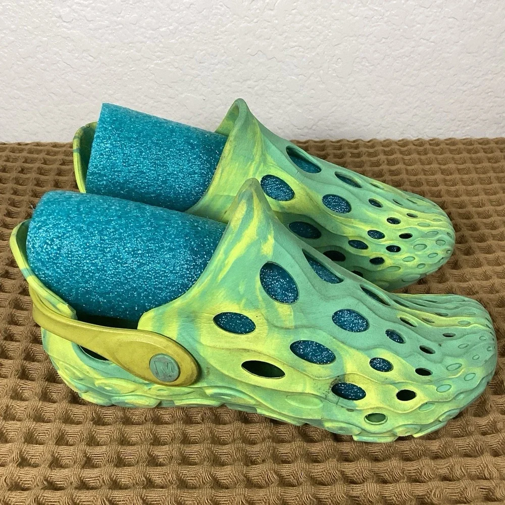 MERRELL Hydro Moc Clogs Big Kids Sz 1 Green MRS-1480-K'S Water Shoes